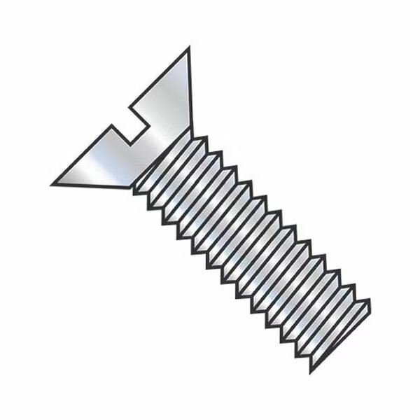 #10-32 x 4 in Slotted Flat Machine Screw, Zinc Plated Steel, Usa Industrials, Mfr#: BULK-SCRW-7370