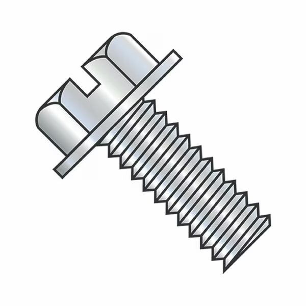 #6-32 x 1 1/2 in Slotted Flange Hex Machine Screw, Zinc Plated Steel, Usa Industrials, Mfr#: BULK-SCRW-5011