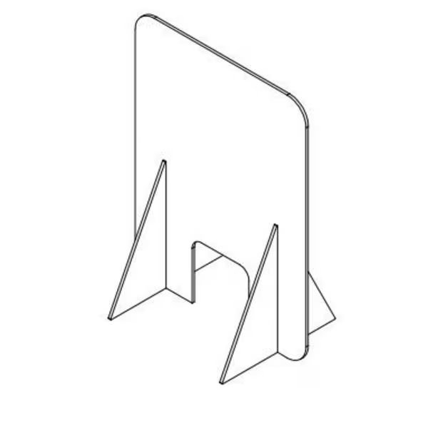 Clear Sneeze Guard - 1/8" T x 48" W x 36" H - 12" W x 6" H Slot, PK6, Usa Industrials, Mfr#: BULK-PD-112