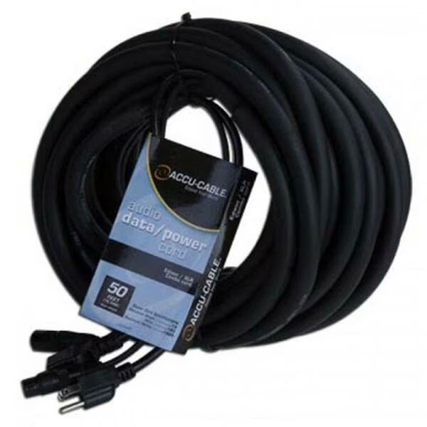 50 ft. American DJ Accu-Cable Audio Data XLR-IEC Power Cable - 16AWG, Adj, Mfr#: SKAC50