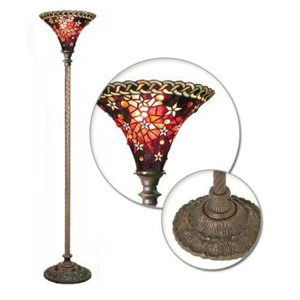 PS228-BB75B Vintage Star Torchiere, Warehouse Of Tiffany, Mfr#: PS228+BB75B