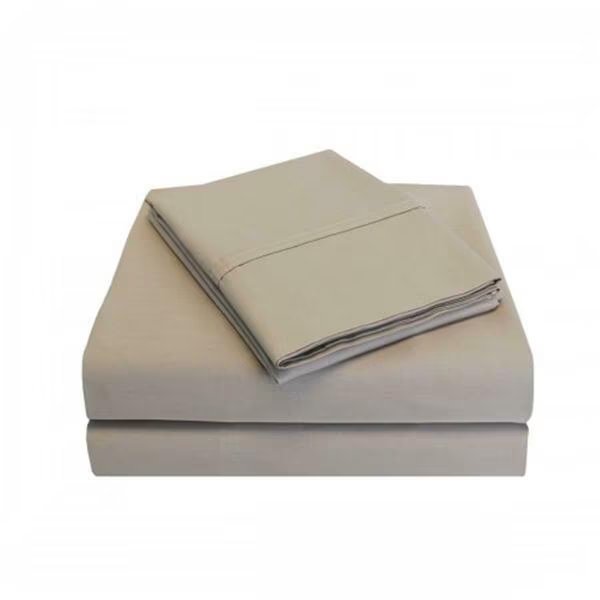 300 King Sheet Set- Percale Solid Patterned - Tan, Luxor Treasures, Mfr#: P300KGSH SLTN