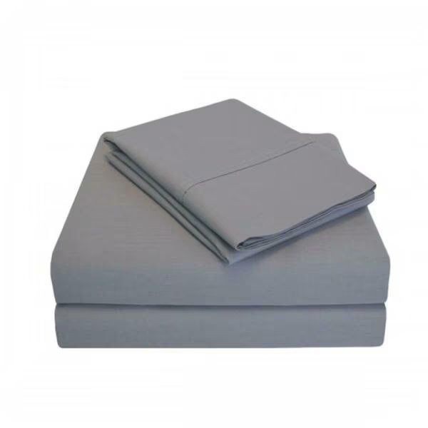 300 Twin XL Sheet Set, Percale Solid Patterned - Grey, Luxor Treasures, Mfr#: P300XLSH SLGR
