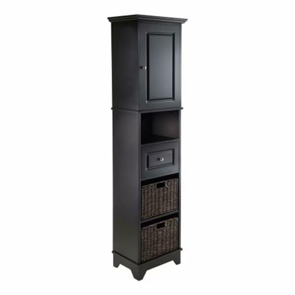Wyatt Tall Cabinet with Baskets- Drawer- Door, Winsome Trading, Mfr#: 20618
