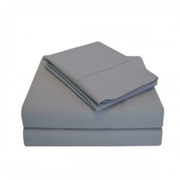 300 Full Sheet Set- Percale Solid Patterned - Grey, Luxor Treasures, Mfr#: P300FLSH SLGR