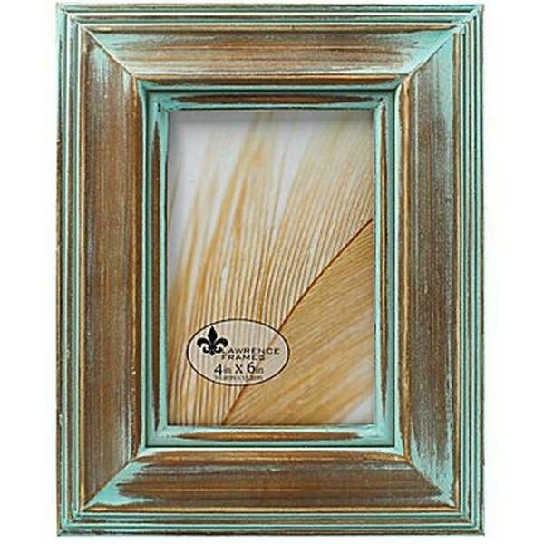 5 x 7 in. Weathered Wood with Verdigris Wash Picture Frame, Brown, Lawrence Frames, Mfr#: 733157