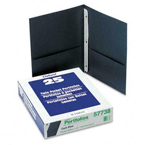 Twin-Pocket Portfolio Tang Fasteners Letter 1/2 Capacity Blue 25PK, Esselte Pendaflex, Mfr#: 57738