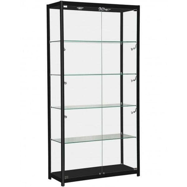 KDLC1000-BK Rectangular Aluminum Frame Showcase Display Case, Black, Amko, Mfr#: KDLC1000/BK