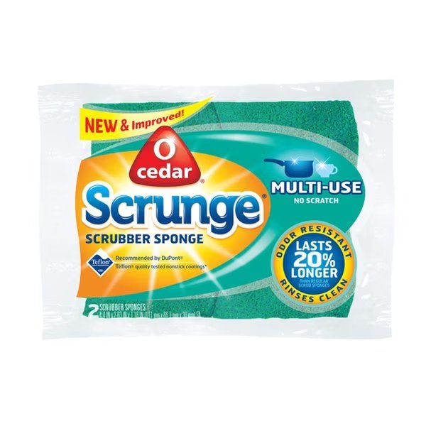7.5 x 5 in. Scrunge Cellulose No Scratch Sponge, O-Cedar, Mfr#: O-4815