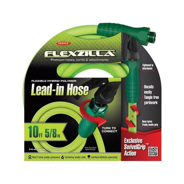 0.62 in. Dia. x 10 ft. Flexzilla Lead-in Garden Hose Kink Resistant, Legacy, Mfr#: LE4836