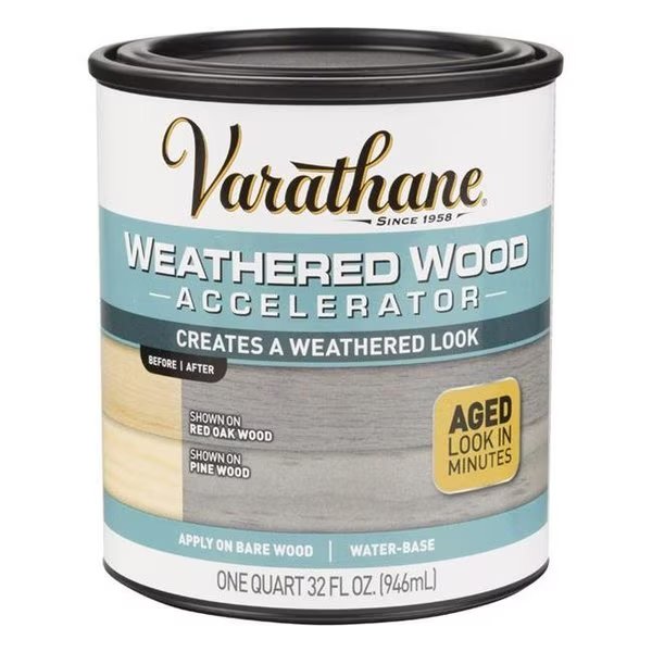 Varathane 1694686 1 qt. Weathered Wood Accelerator Water-Based Wood Stain Gray- pack of 2, Varathane, Mfr#: 1694686