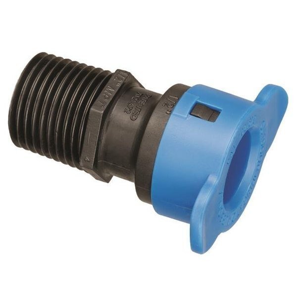 Orbit Irrigation 7572449 0.5 in. Blu-Lock MPT Adapter; Black & Blue, Oraline, Mfr#: 7572449
