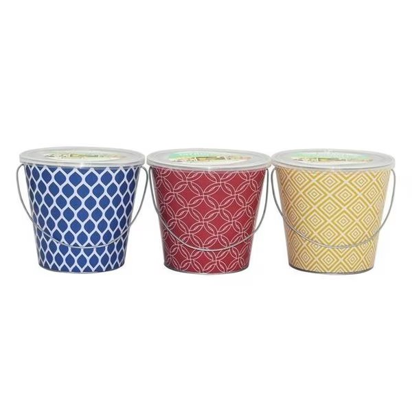 Patio Essentials 7627623 18 oz Citronella Oil Candle Bucket; Assorted - Pack of 6, Patio Essentials, Mfr#: 7627623