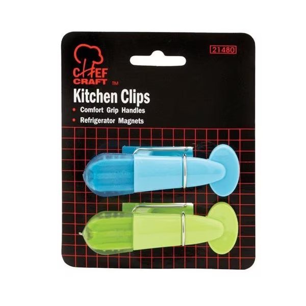 Chef Craft 6214357 Chef Craft Plastic Magnetic Clips; Assorted Colors - 2 Piece, Chef Craft, Mfr#: 6214357