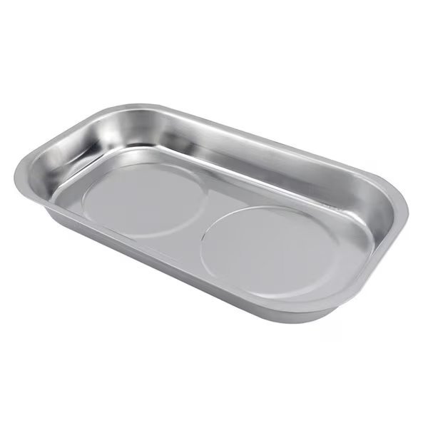 9.5 in. Stainless Steel 3.4 MGOe Magnetic Tray; Silver - Case of 3, The Magnet Source, Mfr#: 2501401
