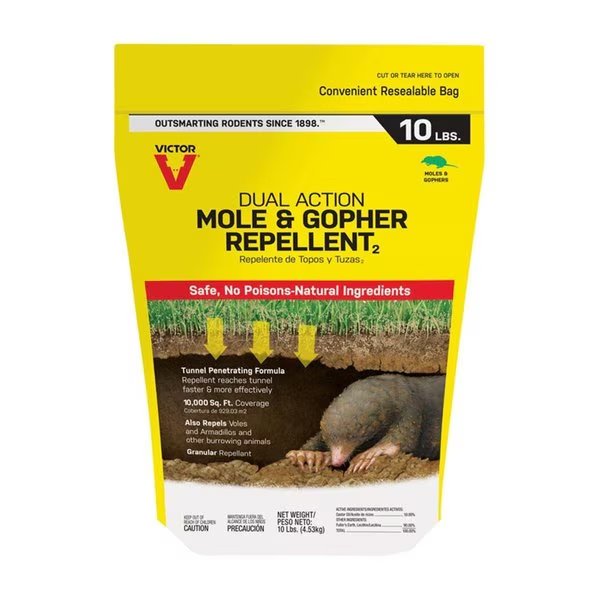 Dual Action for Gophers & Moles Animal Repellent, 10 lbs, Victor, Mfr#: VI6132