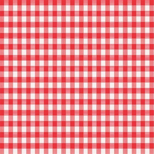 Red & White Checkered Plastic Round Tablecloth, Magic Cover, Mfr#: 6739478
