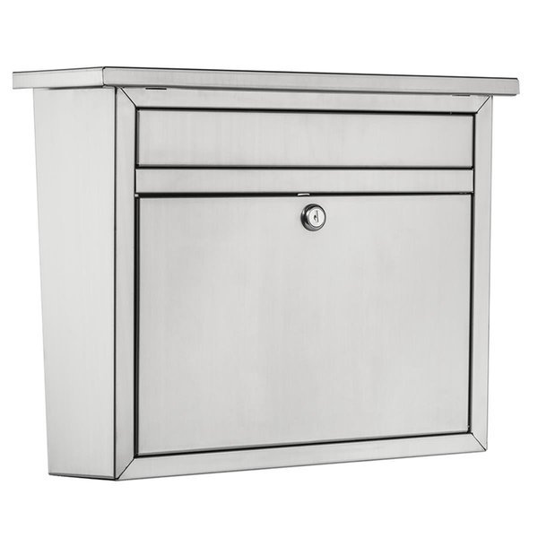 Maya Galvanized Steel Wall-Mounted Silver Mailbox, 6.38 x 15.79 x 13.23 in., Swivel, Mfr#: SW2513609