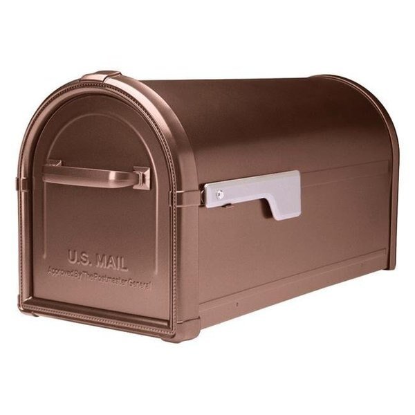 Architectural Mailboxes 5006270 Hillsborough Galvanized Steel Post Mounted Copper Mailbox; 11.06 x 9.61 x 21.3 in., Architectural Mailboxes, Mfr#: 5006270