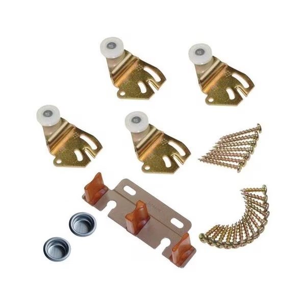 Johnson Hardware 5001299 Brass-Plated Brown & White Metal By-Pass Part Set, Johnson Hardware, Mfr#: 5001299