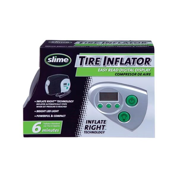 12V Tire Inflator & Gauge - Silver, Slime, Mfr#: SL6814