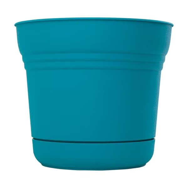 6.5 x 7.3 in. Dia. Resin Planter, Teal, Bbq Innovations, Mfr#: BB1676152