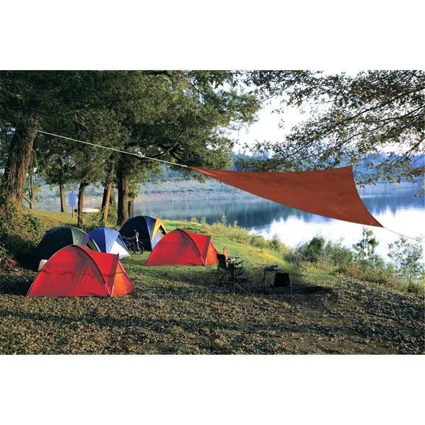 Ready-to-Hang Polyethylene Walnut Triangle Shade Sail Canopy - 120 x 120 in., Coolaroo, Mfr#: 8015650
