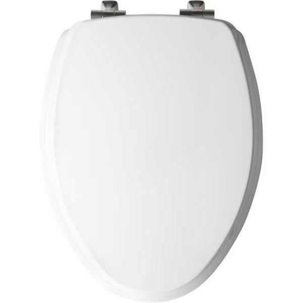 Mayfair 4000986 Slow Close Elongated White Molded Wood Toilet Seat, Mayfair, Mfr#: 4000986