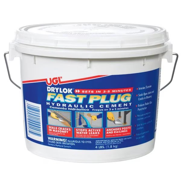 4 lbs Fast Plug Hydraulic & Anchoring Cement - Pack of 4, Drylok, Mfr#: 10999
