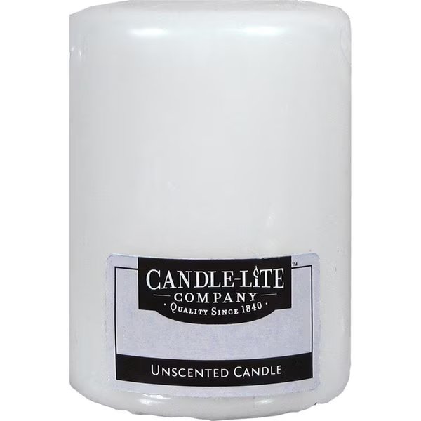 Candle-Lite  4 in White No Scent Pillar Candle - Pack of 12, Candle Lite, Mfr#: 9049190