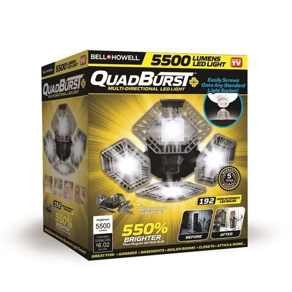 Bell Plus Howell 300W Equivalence Quad Burst Square E26 Medium LED Bulb, White, Bell + Howell, Mfr#: BE8792