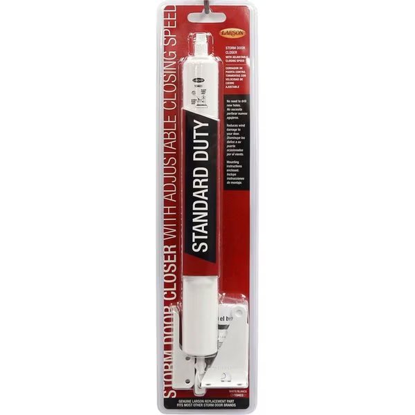 Grade-4 Standard Duty Aluminum Pneumatic Door Closer, White, Larson, Mfr#: LA8900