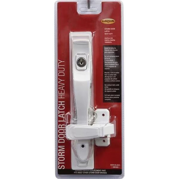 Larson 5035261 Heavy Duty Zinc Push Button Keyed Latch; White, Larson, Mfr#: 5035261