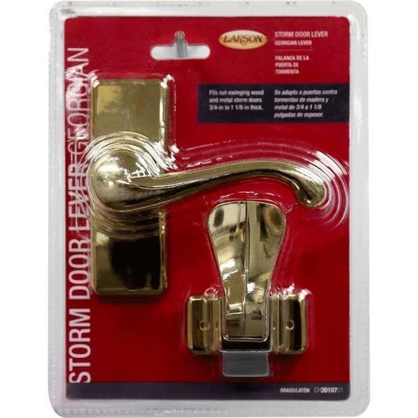 Larson 5035250 Georgian Bright Brass Storm Door Lever, Larson, Mfr#: 5035250
