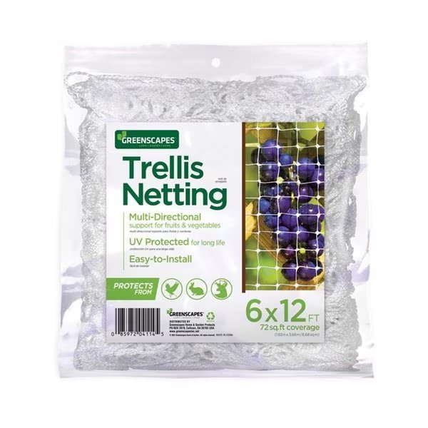 12 x 6 ft. Trellis Netting, White, Greenscapes, Mfr#: 7024657