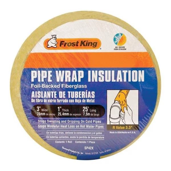 Thermwell Products SP42Xby16 25 ft. Pipe-Wrap Insulation Foil-Backed, Thermwell Products, Mfr#: 4565677