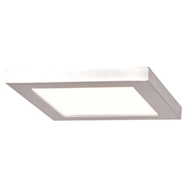 20813LEDD-BS-ACR 5.5 x 5.5 x 0.5 in. Boxer LED Square Flush Mount, Brushed Steel & Acrylic Lens, Or, Mfr#: OR2517010