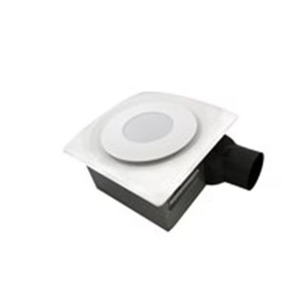 Aero Pure AP90-SL W ow Profile 90 CFM 0.3 Sones Slim Fit Bathroom Ceiling Fan with LED Light Pad & Grille; White, Aero Pure, Mfr#: AP90-SL W