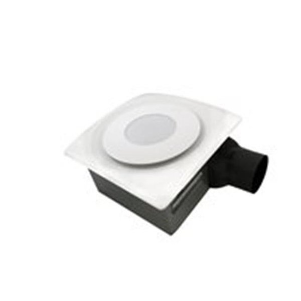 Aero Pure AP120-SL W ow Profile 120 CFM 0.7 Sones Slim Fit Bathroom Ceiling Fan with Light Pad & Grille; White, Aero Pure, Mfr#: AP120-SL W