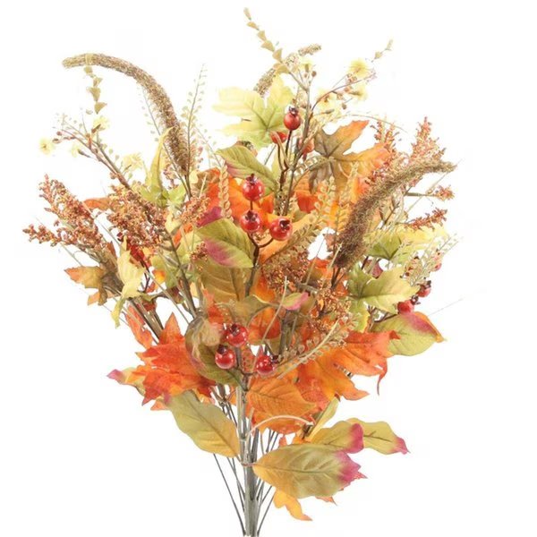 Admired by Nature ABN3B004-ORGN-MIX 25 in. Artificial Autumn Flowers; Orange & Green Mix - Fall Festive Harvest for Pumpkins; Pinecone; Maple Leaves & Berries Display, Adlmired By Nature, Mfr#: ABN3B004-ORGN-MIX