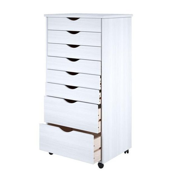 Adeptus Solid Wood 76182 11 x 17 in. 6 Plus 2 Drawer Wide Roll Cart  White, Adeptus Usa, Mfr#: 76182