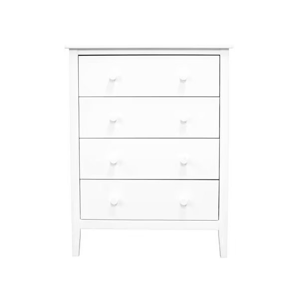 Adeptus 56148 Solid Pine Wood Easy Pieces 4 Drawer Chest; White - 39.37 x 30 x 15.47 in., Adeptus, Mfr#: 56148