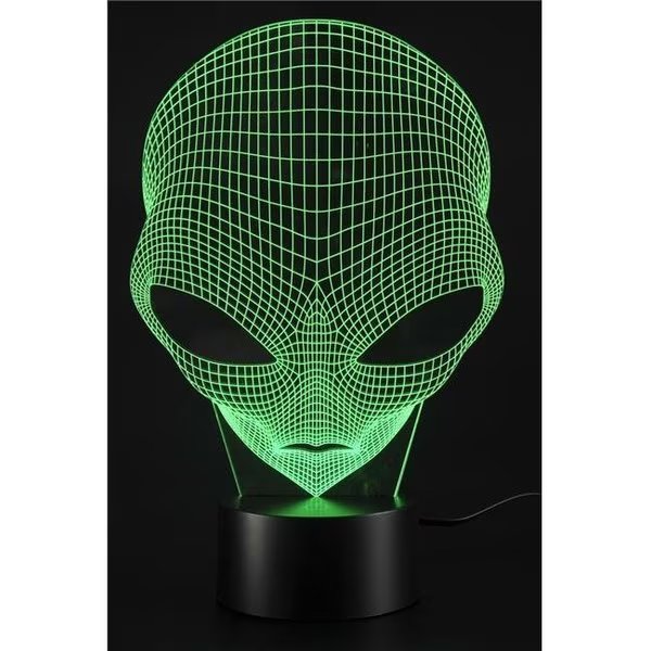 AZImport TG3048 3D Lamp USB Power Amazing Optical Illusion 3D Grow LED Lamp Alien Shapes; Assorted Color, Azimport, Mfr#: TG3048