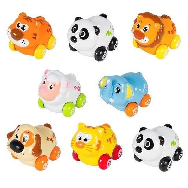 AZImport PS376 Cartoon Animals Friction Push & Go Toy Cars Play Set; Set of 8, Azimport, Mfr#: PS376