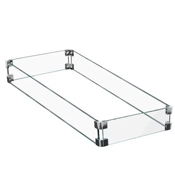 Rectangular Glass Wind Screen for Fire Pits, Gardencontrol, Mfr#: GA1690875