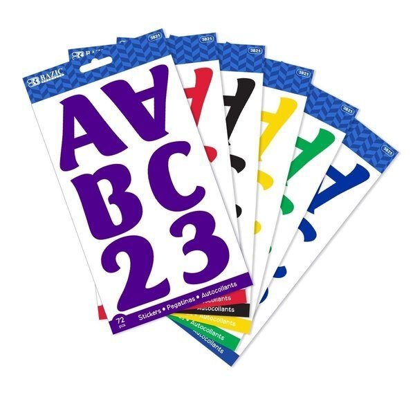 2 in. Alphabet Stickers; 10 Sheets; Case of 24, Bazic Products, Mfr#: 3821