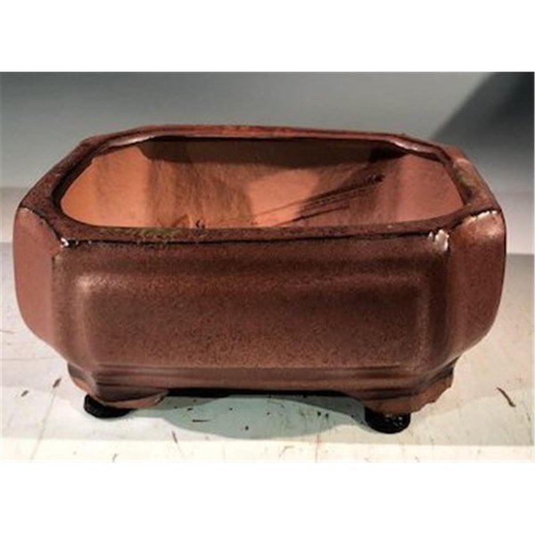 Ceramic Bonsai Pot - Professional Series, Aztec Orange - Rectangle, Paisaje, Mfr#: PA2529859