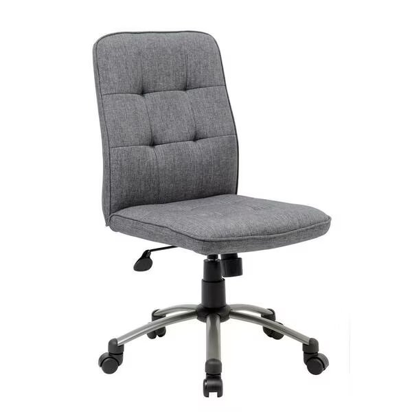 Slate Grey Linen Chair With Pewter Mist Base, Norstar, Mfr#: B16021