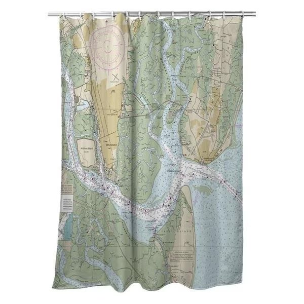 Betsy Drake SH11506 St Simons Sound; GA Nautical Map Shower Curtain - 70 x 72 in., Betsy Drake, Mfr#: SH11506