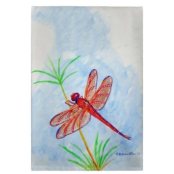 Betsy Drake GT773 20 x 20 in. Red Dragonfly Guest Towel, Betsy Drake, Mfr#: GT773